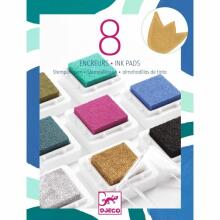 Colours - 8 ink pads and 1 cleaner - Chic (for stamps)