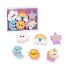 Eraser - Unicorn & Candy Box Set of 6, 2 assorted