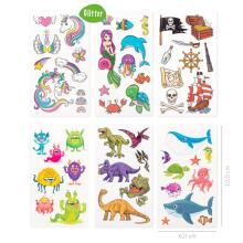 Tattoos 6 x 10.5 cm for children, 6 different designs
