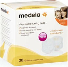 Medela Nursing Pads Art.008.0320 Одноразовые прокладки для бюстгальтера  30шт/уп.