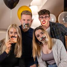 PARTY photo box "Funny faces" cards set