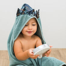 BO938 FROTTE bath towel with ears 100x100 HEDGEHOG SPINES green