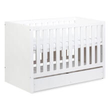 Klups Amelia Art.233081 White  Children's wooden crib 120x60 cm