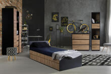 Klups Dalia Art.233197 Anthracite/Oak  комод с пеленальной поверхностью