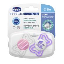CHICCO 00071031110000 Pacifier PHYSIO LIGHT silicone 2-6m+ 2 pcs*