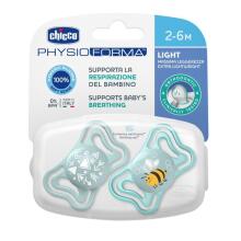 CHICCO 00071037210000 Pacifier PHYSIO LIGHT 2-6M sil 2 pcs blue