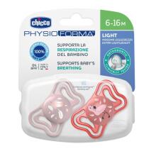 CHICCO 00071038110000 Knupītis PHYSIO LIGHT 6-16M sil 2 gab rozā