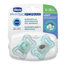 CHICCO 00071038210000 Knupītis PHYSIO LIGHT 6-16M sil 2 gab zils