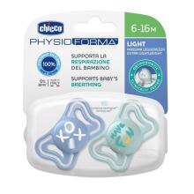 CHICCO 00071038210000 Knupītis PHYSIO LIGHT 6-16M sil 2 gab zils