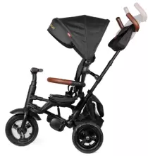 Bebe Basic Rito Deluxe Art.235606 Black Детский трехколесный велосипед c ручкой управления , крышей и надувными колёсами