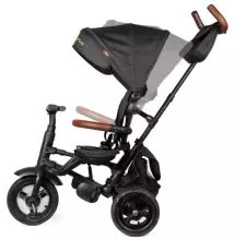 Bebe Basic Rito Deluxe Art.235606 Black Детский трехколесный велосипед c ручкой управления , крышей и надувными колёсами