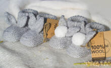 La Bebe™ Lambswool Natural Eco Socks/Booties Art.236526 Dabīgas vilnas adītas bērnu zeķītes/zabāciņi