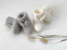 La Bebe™ Lambswool Natural Eco Socks/Booties Art.236716 Dabīgas vilnas adītas bērnu zeķītes/zabāciņi,2 gab