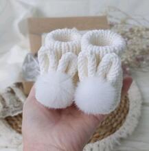 La Bebe™ Lambswool Natural Eco Socks/Booties Art.236716 Dabīgas vilnas adītas bērnu zeķītes/zabāciņi,2 gab