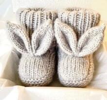 La Bebe™ Lambswool Natural Eco Socks/Booties Art.236716 Dabīgas vilnas adītas bērnu zeķītes/zabāciņi,2 gab