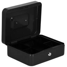 Cash box, metal safe Springos HA5042, 30x24x9 cm, container, black
