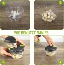 Sinnsally Manual Onion Chopper Art.236959 Mini blenderis / smalcinātājs bernu pārtikai,520ml
