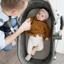 Bebeconfort Calys Baby Rocker 3 in 1 Art.236997 Grey Mist bērnu šūpuļkrēsliņš-gultiņa trīs vienā