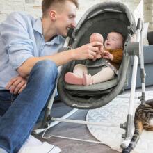 Bebeconfort Calys Baby Rocker 3 in 1 Art.236997 Grey Mist bērnu šūpuļkrēsliņš-gultiņa trīs vienā