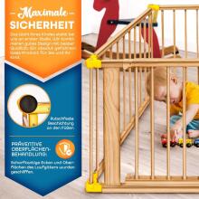 Kidu® Wood Playpen XXL  Art.237351 White/Natural  Koka manēža no 8 elementiem