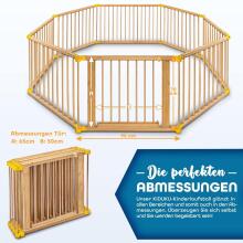 Kidu® Wood Playpen XXL  Art.237352 Blue /Natural