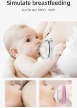 Oberni Baby Bottle Anti-Colic Art.237425 Pink Bērnu pudelīte no 6 mēnešiem ar silikona knupīti Airfree,270ml