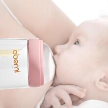 Oberni Anti-Colic Baby Bottle Art.237431 Pink  Anti-koliku barošanas pudele ar silikona knupīti no 0 mēn, 150ml,2 gab