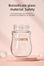 Oberni Anti-Colic Glass Baby Bottle Art.237437 Pink
