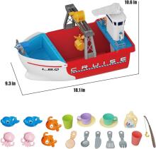 Fisca Bathtub Boat Toy with Mini Fish and Tools Art.237561 лодка для ванны с мини-рыбками