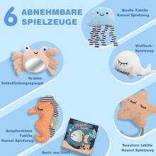 Suihuooo Baby Play Arch Ocean Shell Theme Play Mat Baby Art.237688 White Развивающий игровой коврик 2 в 1
