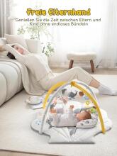 Suihuooo Baby Play Arch Ocean Shell Theme Play Mat Baby Art.237688 White Развивающий игровой коврик 2 в 1