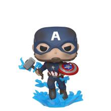FUNKO POP! Vinyl Figure: Avengers: Endgame - Captain America w/Broken shield and Mjölnir