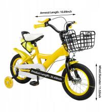 Kids Bike Wheels Collas 12' Yellow Art.238297  Children's two-wheeled bicycle with additional wheels
