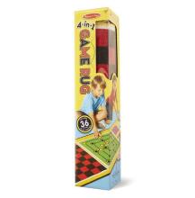 Melissa&Doug 4 in1 Game Rug Art.19424 Детский коврик для игр 199.4 x 67.3 см + 36 деревянных фишек/шашек