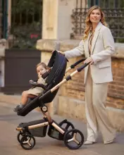 Mima Xari Max Art.238757 Black Champagne Эксклюзивный комплект  прогулочный блок , шасси и люлька