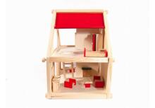 Ikonka DollHouse Art.KX6486  Деревянный кукольный домик Монтессори, 40см