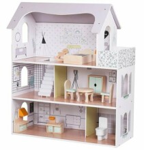 Ikonka  Dollhouse Art.KX6278 Деревянный кукольный домик с мебелью