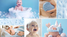 BabyOno Super Soft Art.1640/02 Blue Children's bath sponge