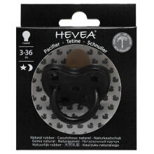 Hevea Round Stars Moon  Art.239412 Space Black Анатомическая/ортодонтическая Пустышка из 100% натурального каучука 3-36 мес.