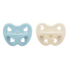 Hevea Natural Rubber Pacifier  Art.239420 Baby Blue /White Milky Анатомическая/ортодонтическая Пустышка из 100% натурального каучука 0-3 мес,2 шт