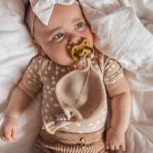 Hevea Natural Rubber Pacifier Round Art.239424 Dusty Violet/Orchid Natural anatomical 3-36 month