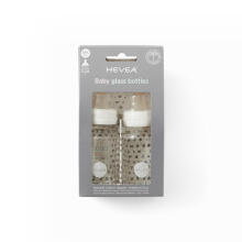 Hevea Glass Baby Bottle Art.239431 Бутылочка стеклянная для кормления 120мл,2шт