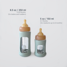 Hevea Glass Baby Bottle Wide Neck Art.478609 Powder Pink