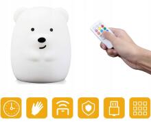 Kids Severno  Projector Bear Art.239839 Children's night light led rabbit touch rgb remote control
