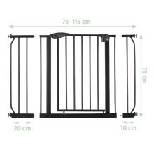 Kids Severno Safety Gate  Art.239841 Black Защитные ворота/барьер 75-115 см