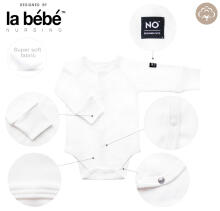 La Bebe™ NO Baby Body Art.239962 White Бодик из 100% мягкого хлопка с длинным рукавом