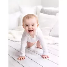 La Bebe™ NO Baby Body Art.239962 White Бодик из 100% мягкого хлопка с длинным рукавом