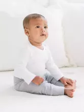 La Bebe™ NO Baby Body Art.239962 White Бодик из 100% мягкого хлопка с длинным рукавом