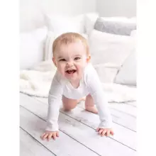La Bebe™ NO Baby Body Art.239963 White Бодик из 100% мягкого хлопка с длинным рукавом