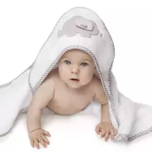 Bocialand Bath Towel Cover Ears Art.BOC0123 Hippo Terry towel with hood 80x80cm